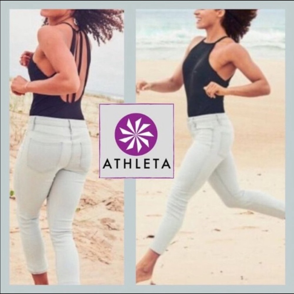 Athleta Sculptek Skinny Crop Jean Glacier Wash